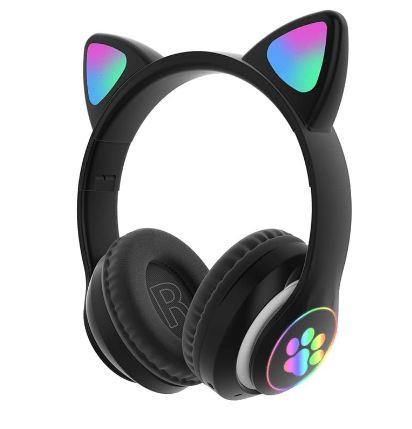Cute Cat Ear Bluetooth Auriculares Huellita LED