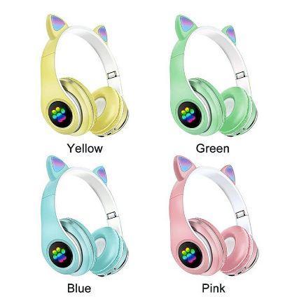 Cute Cat Ear Bluetooth Auriculares Huellita LED