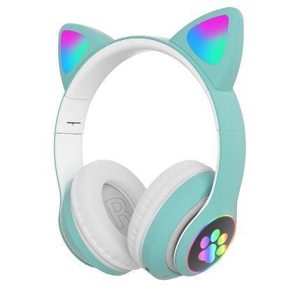 Cute Cat Ear Bluetooth Auriculares Huellita LED