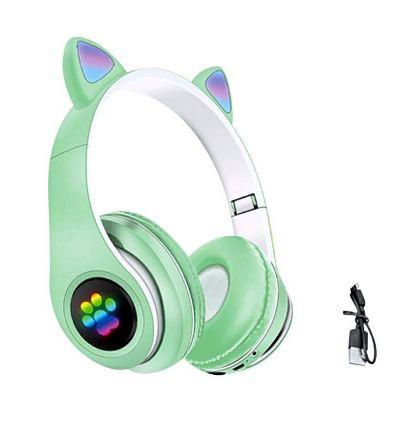 Cute Cat Ear Bluetooth Auriculares Huellita LED